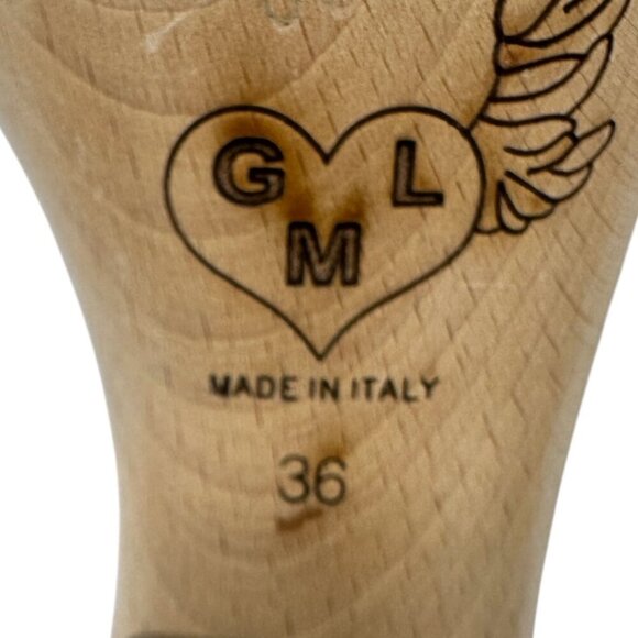 Rare Gianmarco Lorenzi Crystal Flower Wooden Platform Mules Sandals 6 Maximalist - Picture 15 of 16